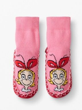Hanna Andersson Grinch Cindy Lou Who Moccasin Slippers Sz 10-12